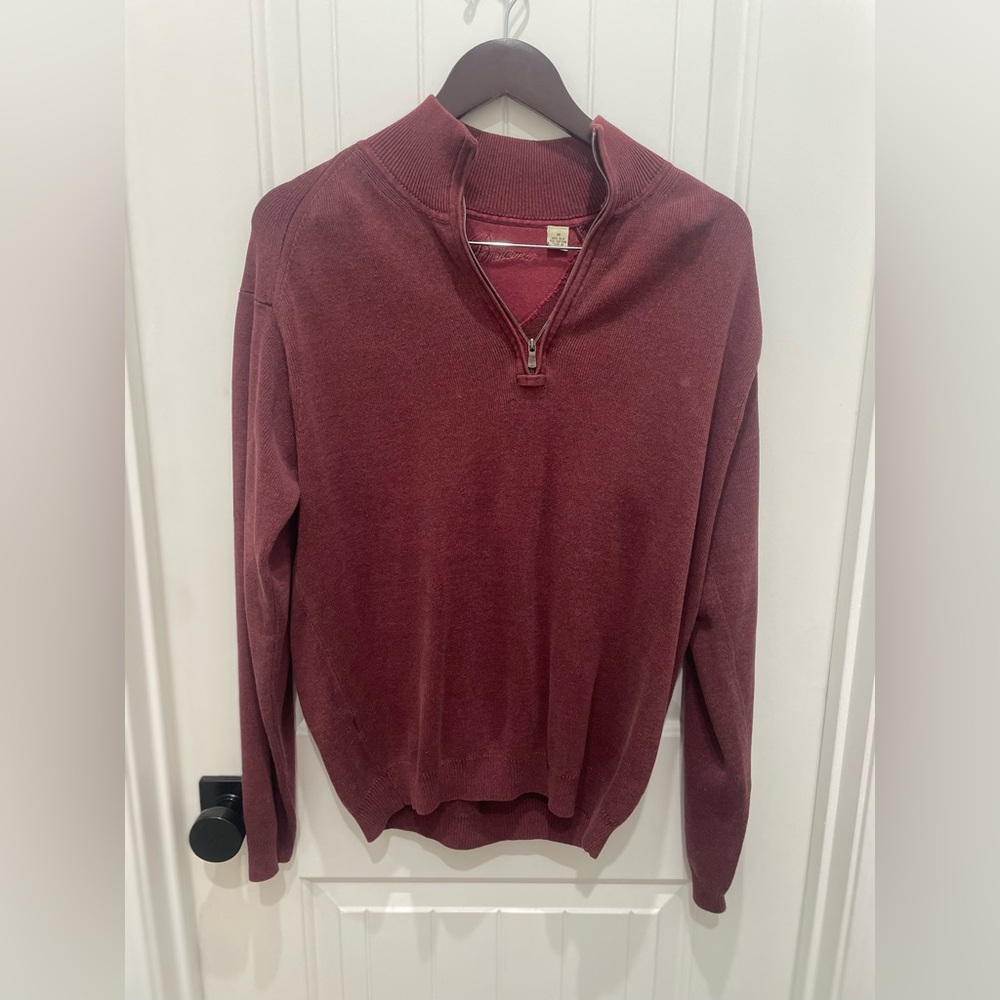 Tommy Bahama Men's Zip-Up Sweater - Wine